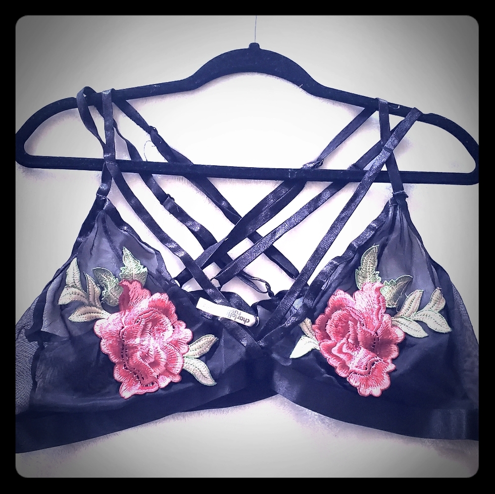 Strappy Floral Bralette